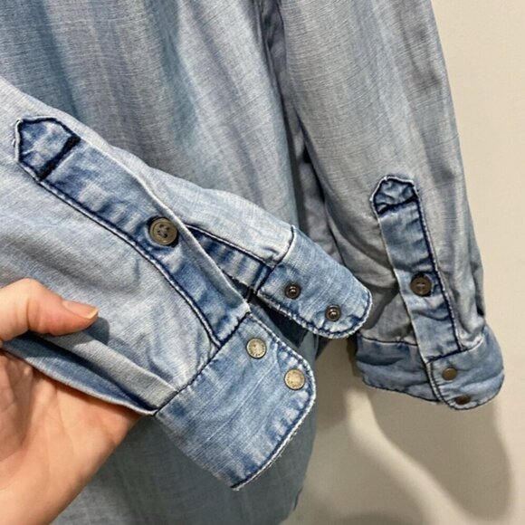 For All Mankind denim long-sleeve shirt size Medium - Picture 10 of 13